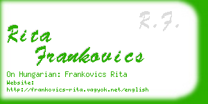 rita frankovics business card